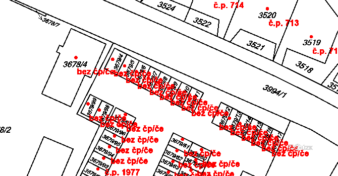 Fryštát 84, Karviná na parcele st. 3679/9 v KÚ Karviná-město, Katastrální mapa
