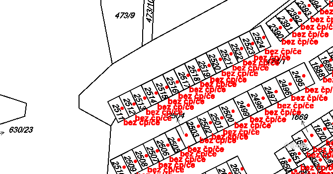 Přeštice 40911047 na parcele st. 2515 v KÚ Přeštice, Katastrální mapa