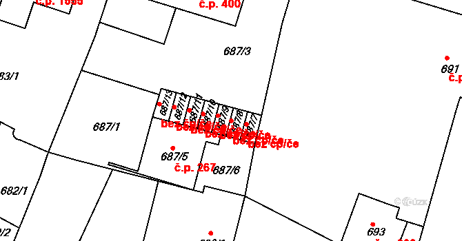 Kostelec nad Orlicí 44249047 na parcele st. 687/8 v KÚ Kostelec nad Orlicí, Katastrální mapa