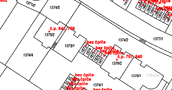 Brno 45534047 na parcele st. 1673 v KÚ Stránice, Katastrální mapa