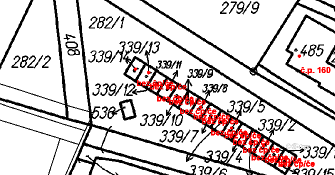 Lenora 46176047 na parcele st. 339/11 v KÚ Lenora, Katastrální mapa