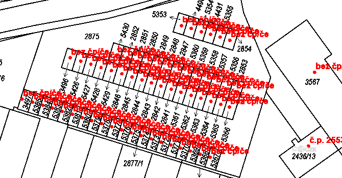Písek 46228047 na parcele st. 2841 v KÚ Písek, Katastrální mapa