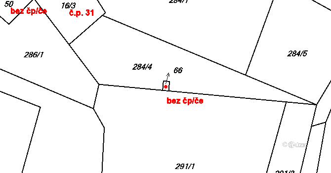 Čmelíny 47125047 na parcele st. 66 v KÚ Víska, Katastrální mapa