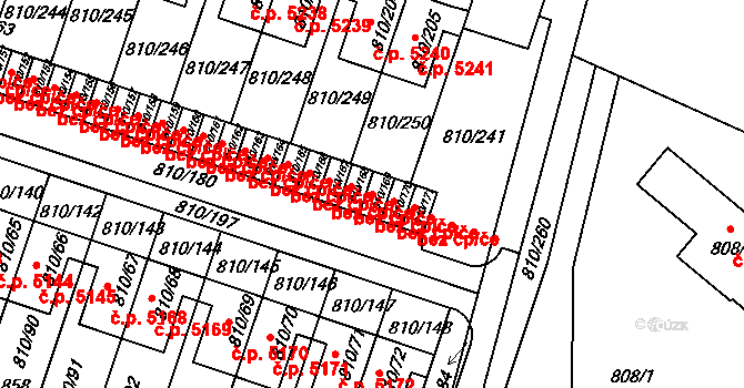 Proseč nad Nisou 3251, Jablonec nad Nisou na parcele st. 810/169 v KÚ Proseč nad Nisou, Katastrální mapa