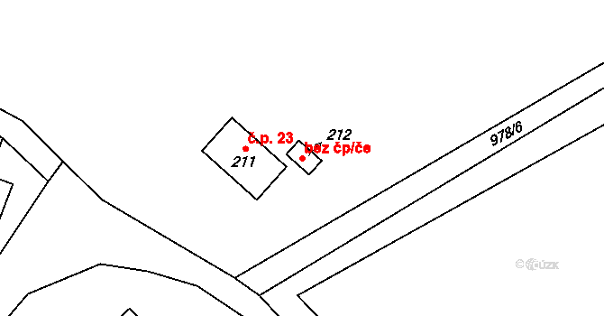 Bílá 90599047 na parcele st. 212 v KÚ Petrašovice, Katastrální mapa