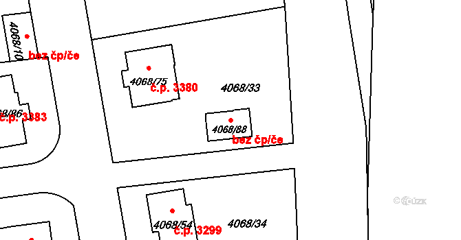 Česká Lípa 94922047 na parcele st. 4068/88 v KÚ Česká Lípa, Katastrální mapa