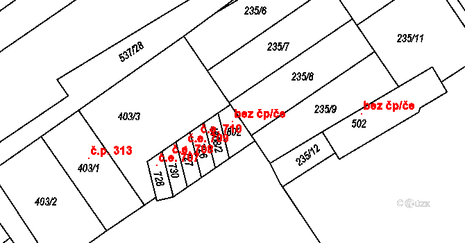 Hroznová Lhota 118344048 na parcele st. 802 v KÚ Hroznová Lhota, Katastrální mapa