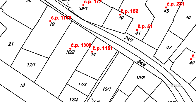 Svatobořice 1151, Svatobořice-Mistřín na parcele st. 14 v KÚ Svatobořice, Katastrální mapa