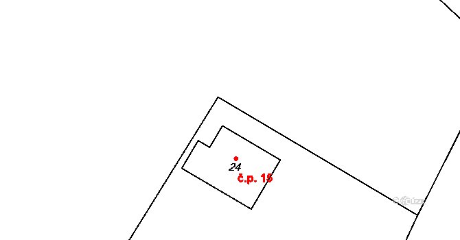 Přední Labská 15, Špindlerův Mlýn na parcele st. 24 v KÚ Přední Labská, Katastrální mapa