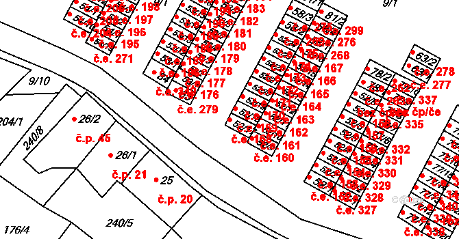 Chanov 168, Obrnice na parcele st. 52/17 v KÚ Chanov, Katastrální mapa