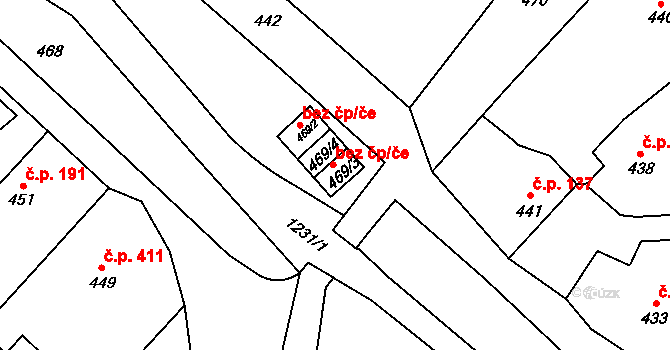Praha 41428048 na parcele st. 469/3 v KÚ Kolovraty, Katastrální mapa