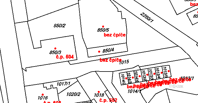 Jilemnice 43048048 na parcele st. 850/4 v KÚ Jilemnice, Katastrální mapa