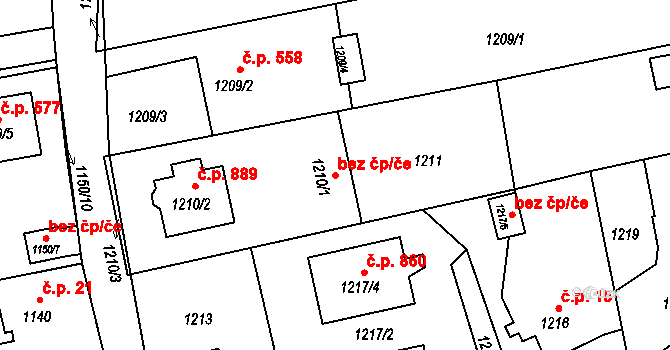 Bolatice 43743048 na parcele st. 1210/1 v KÚ Bolatice, Katastrální mapa