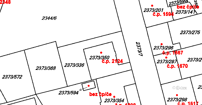 Předměstí 2124, Opava na parcele st. 2373/350 v KÚ Opava-Předměstí, Katastrální mapa