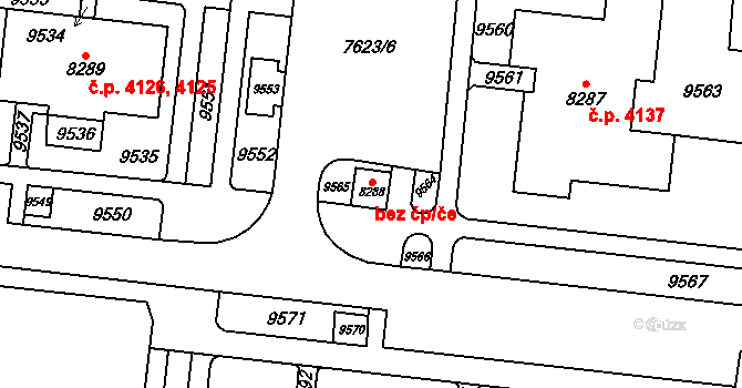 Brno 45560048 na parcele st. 8288 v KÚ Židenice, Katastrální mapa