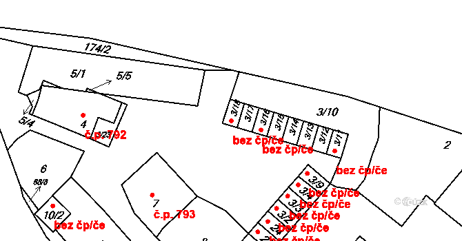 Brno 45577048 na parcele st. 3/18 v KÚ Slatina, Katastrální mapa