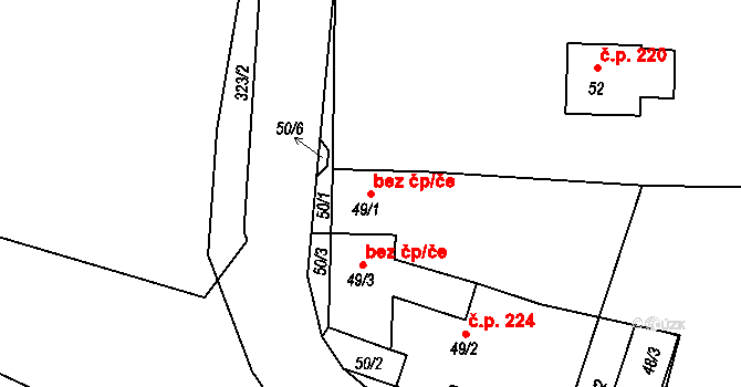 Průhonice 45739048 na parcele st. 49/1 v KÚ Hole u Průhonic, Katastrální mapa