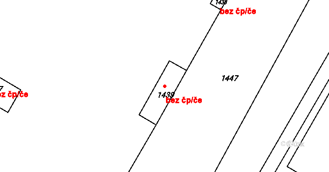 Česká Lípa 45878048 na parcele st. 1439 v KÚ Česká Lípa, Katastrální mapa