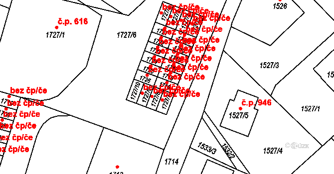 Nový Bor 45942048 na parcele st. 1715 v KÚ Nový Bor, Katastrální mapa