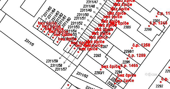 Roudnice nad Labem 47637048 na parcele st. 2311/55 v KÚ Roudnice nad Labem, Katastrální mapa