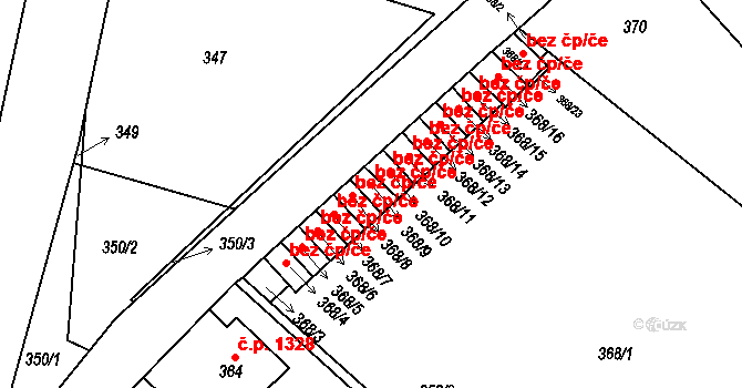 Praha 48094048 na parcele st. 368/9 v KÚ Modřany, Katastrální mapa