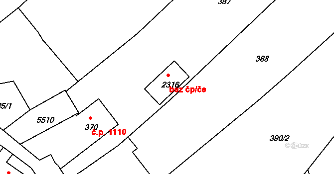 Vizovice 49118048 na parcele st. 2316 v KÚ Vizovice, Katastrální mapa