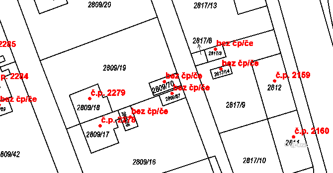 Teplice 49483048 na parcele st. 2809/70 v KÚ Teplice, Katastrální mapa