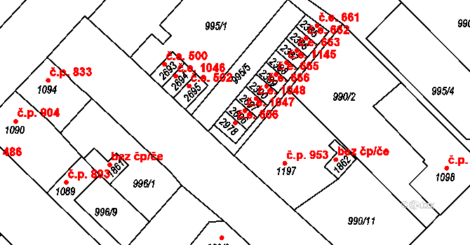 Náchod 606 na parcele st. 2978 v KÚ Náchod, Katastrální mapa