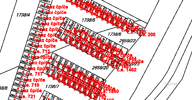 Cheb 769 na parcele st. 2659/18 v KÚ Cheb, Katastrální mapa