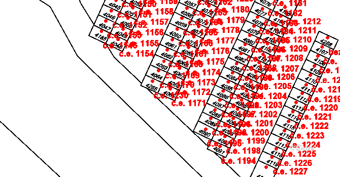 Kuřim 1171 na parcele st. 4065 v KÚ Kuřim, Katastrální mapa