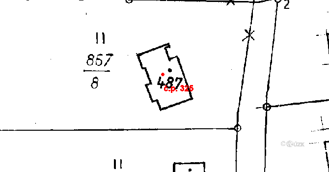 Jeřmanice 325 na parcele st. 487 v KÚ Jeřmanice, Katastrální mapa