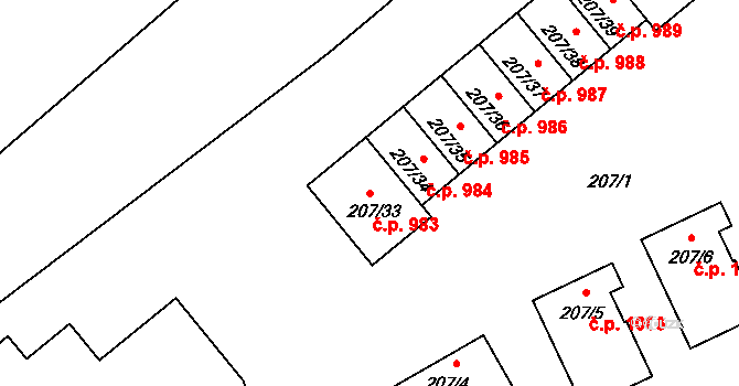 Lipno nad Vltavou 983 na parcele st. 207/33 v KÚ Lipno nad Vltavou, Katastrální mapa