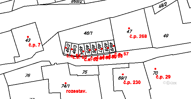 Chudeřín 60, Litvínov na parcele st. 46/6 v KÚ Chudeřín u Litvínova, Katastrální mapa