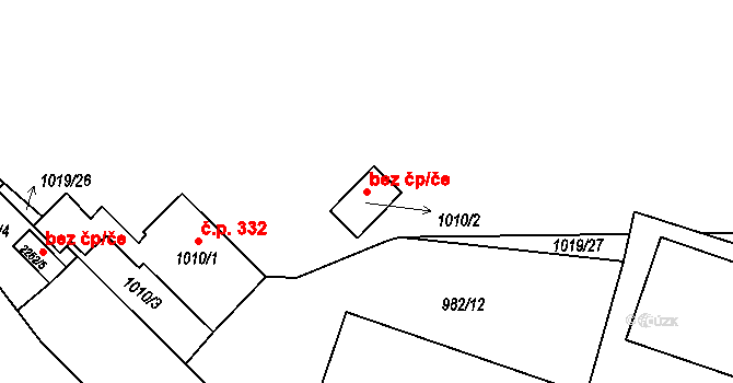 Březnice 38614049 na parcele st. 1010/2 v KÚ Březnice, Katastrální mapa