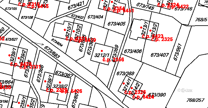Zlín 2356 na parcele st. 3212/1 v KÚ Zlín, Katastrální mapa