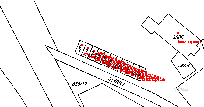 Ostravice 43271049 na parcele st. 3508 v KÚ Staré Hamry 2, Katastrální mapa