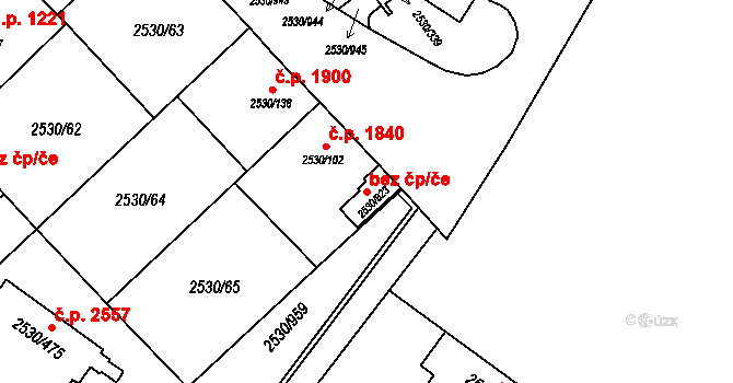 Opava 48415049 na parcele st. 2530/823 v KÚ Opava-Předměstí, Katastrální mapa