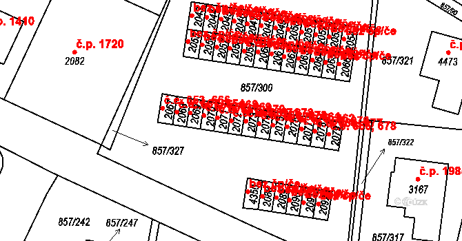 Blansko 658,671 na parcele st. 2072 v KÚ Blansko, Katastrální mapa