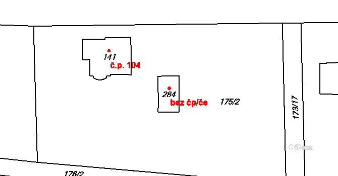 Paceřice 49827049 na parcele st. 284 v KÚ Paceřice, Katastrální mapa