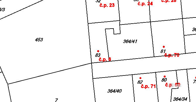 Beroun-Jarov 6, Beroun na parcele st. 83 v KÚ Jarov u Berouna, Katastrální mapa