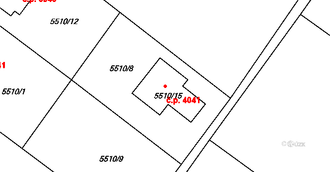 Mělník 4041 na parcele st. 5510/15 v KÚ Mělník, Katastrální mapa