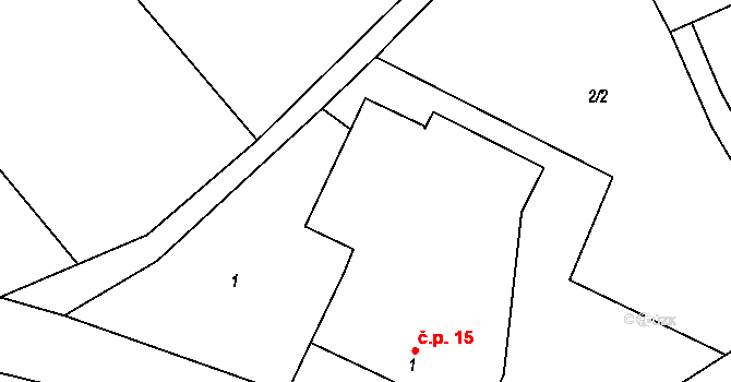 Svinný 15, Chotěboř na parcele st. 1 v KÚ Svinný, Katastrální mapa