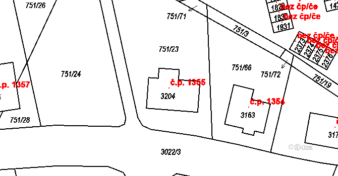 Vodňany II 1355, Vodňany na parcele st. 3204 v KÚ Vodňany, Katastrální mapa