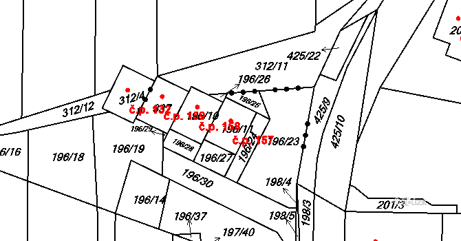 Adamov 157 na parcele st. 196/11 v KÚ Adamov u Českých Budějovic, Katastrální mapa