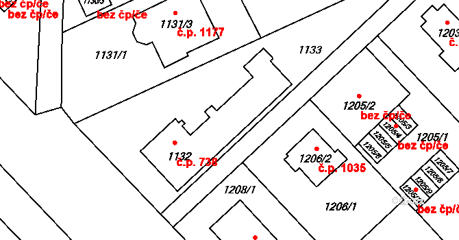 Suchdol 738, Praha na parcele st. 1132 v KÚ Suchdol, Katastrální mapa