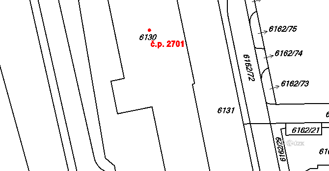 Líšeň 2701, Brno na parcele st. 6130 v KÚ Líšeň, Katastrální mapa