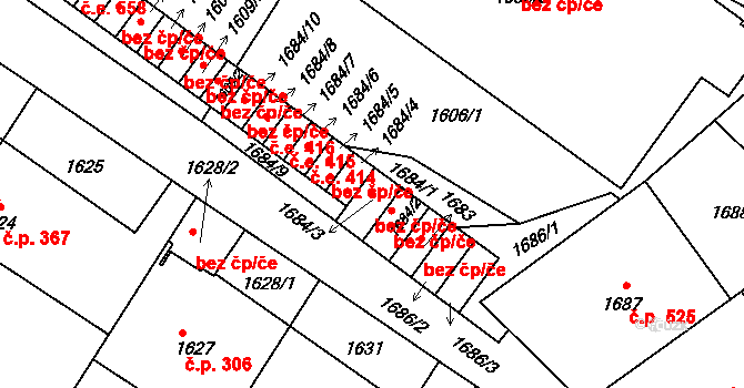 Jedovnice 41792050 na parcele st. 1684/3 v KÚ Jedovnice, Katastrální mapa