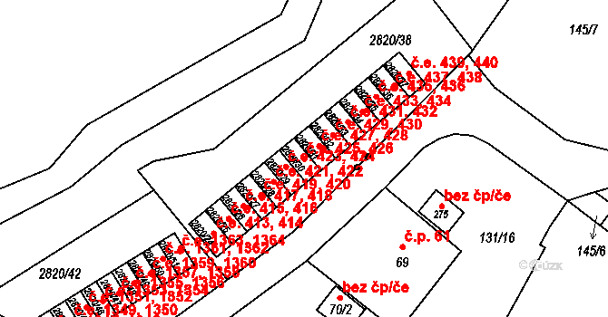 Děčín 42492050 na parcele st. 2820/30 v KÚ Děčín, Katastrální mapa