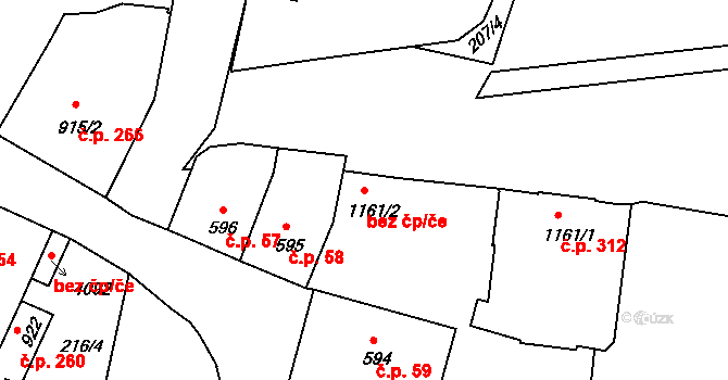Plešivec 65, Český Krumlov na parcele st. 1161/2 v KÚ Český Krumlov, Katastrální mapa