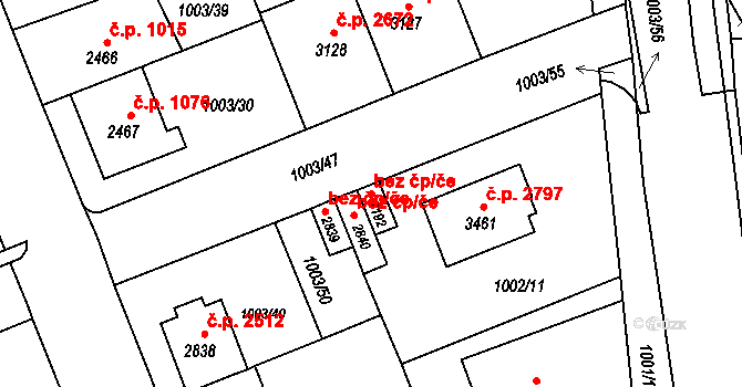 Kroměříž 44986050 na parcele st. 7192 v KÚ Kroměříž, Katastrální mapa